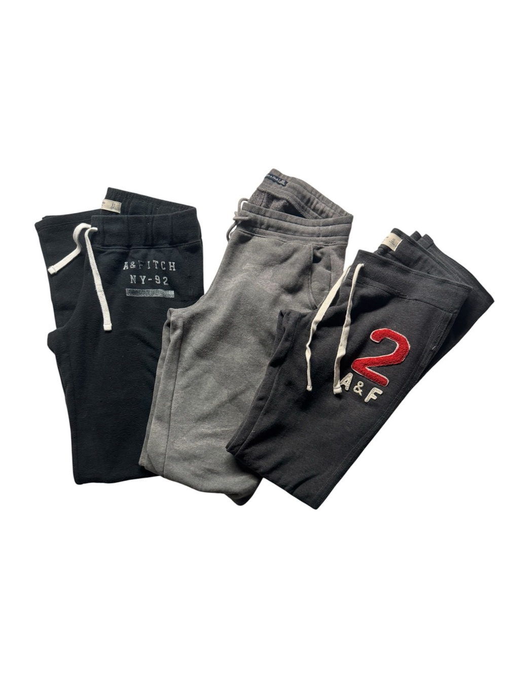 Abercrombie & Fitch Women’s Jogger Sweatpants Lot of 3 XS Gray Black Logo